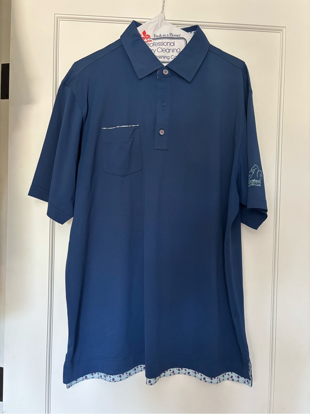 Men's Foot joy Navy Performance golf Shirt with Chest Pocket large